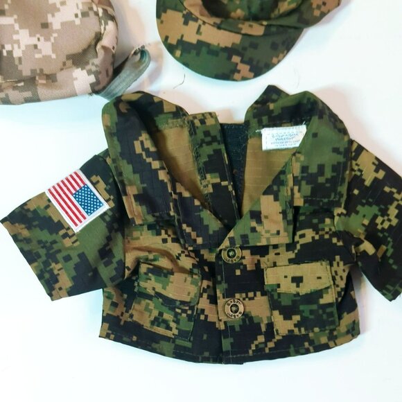 Build-A-Bear Workshop Camouflage Military Uniform US Flag For Plush Dolls - Picture 2 of 3